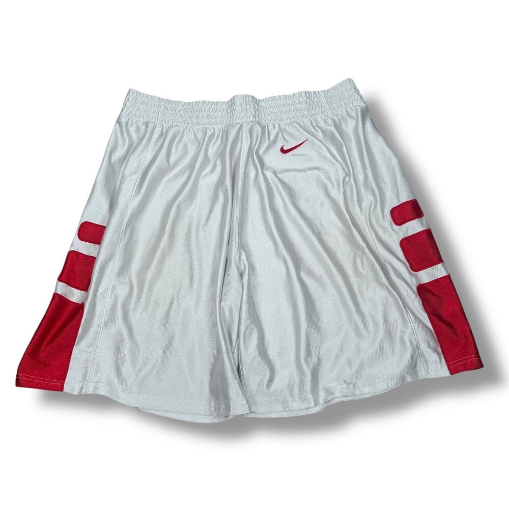 Vintage Nike Dazzle Basketball Shorts Men’s XL White Red‎ Drawstring Shiny 90s